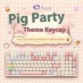 AKKO Pig Party Theme MOG High Key cap Large Set Of Five Sides Hot sublimation Cute Cartoon Qixi Gift Mechanical Keyboard Keycaps. 