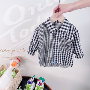 Kemeja Anak Laki Laki Lengan Panjang ZION motif Kotak Korean Style Import