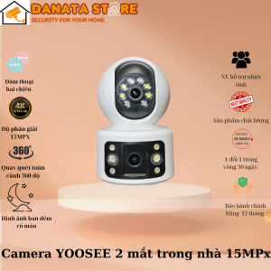 New 2024 Camera trong nhà Wifi YOOSEE KÉP 15.0MP Không Dây Xem 2 Màn Hình Cùng Lúc Xoay 360 Độ Hỗ Trợ Đàm Thoại 2 Chiều