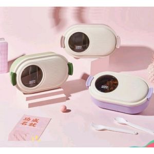 Kotak Makan anti bocor lunch box Tempat Makan Sendok Garpu Gaya Jepang