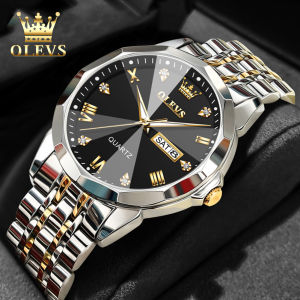 OLEVS Jam Tangan Pria Anti Air Original Terbaru Led Mewah Hitam Luxury Stainless Steel Watch Men Cod