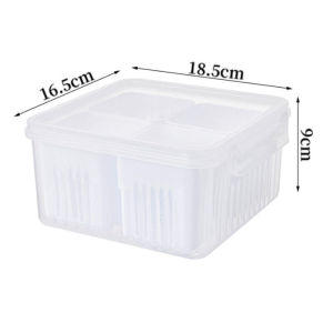 [COD]Kotak Penyimpanan Kulkas Makanan Kulkas Dengan Pegangan  dengan tutup kedap dan saringanan