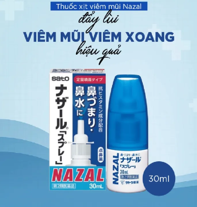 XỊT GIẢM NGHẸT MŨI SỔ MŨI CỦA NHẬT NAZAL SATO NHẬT BẢN (LỌ 30ML)