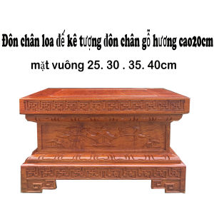 Đôn chân loa đế kê tượng đôn chân gỗ hương cao 20