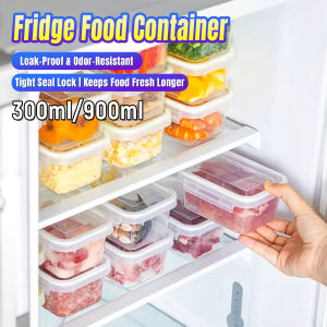 TalaoRefrigerator Freezer Storage Box Kitchen Meat Seafood Fruit Vegetable Clear Sealed Box 300ml 900ml