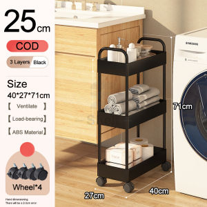 SALVO 3/4/5 Layer Moving Rack Kitchen Utility Trolley Cart Shelf Storage Rack With Wheels Bedroom Bathroom Organizer Trolley Bathroom Organizer Storage With Basket Wall Cabinets Moving