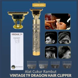 Alat Mesin Cukur Rambut Elektrik Vintage T9 Dragon Hair Clipper Naga Potong Pangkas Rambut Kumis Jenggot Bulu Pria Pencukur Bullu Miss V