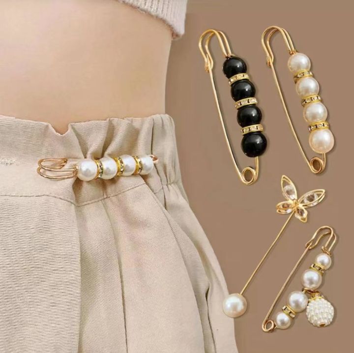 EMS fashion Pearl Brooch Ladies Pin Fixed Clothes Neckline