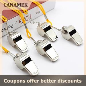 【 CANAMEK 】 Metal Whistle Referee Rugby Stainless Steel Whistles Soccer Football Basketball Party Training School Cheerleading Tools