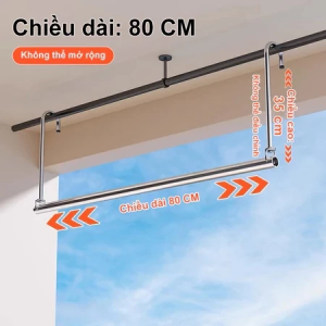 Giá Phơi Quần Áo Bằng Thép Không Gỉ Có Thể Gấp Gọn Treo Tường Có Thể Điều Chỉnh Độ Cao Và Kéo Dài