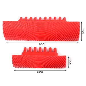 Sean 2PCS Wood Graining Grain Shell Rubber Roller Painting Effects DIY Wall Imitation Decoration Tools