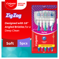 Colgate ZigZag SUPER VALUE 5pk Toothbrush (Soft). 