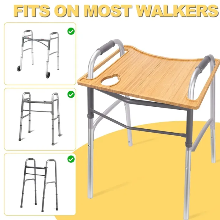 Walker Tray for Folding Walkers with Cup Holder Hard Tray Table for ...
