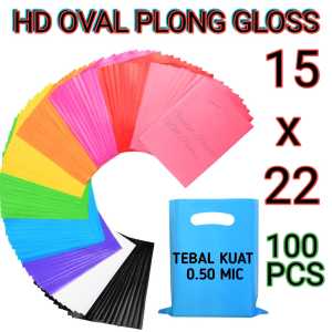 HD Oval Plong Polos Warna & Ukuran 30x40 25x35 20x30 15x22 100Pcs Tebal 50 Micron - Plastik Packing