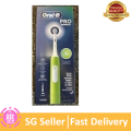 Oral B Junior Kids Electric Toothbrush Rechargeable for Children Aged 6 - 12, 1 Children’s Electric Toothbrush Rechargeable Handle and 1 Sensitive Toothbrush Replacement Head Powered by Braun, Purple. 