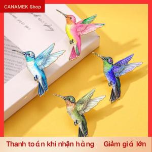 CS 4pcs Chim Ruồi trâm cài cho phụ nữ Chim đầy màu sắc Men Pin kim loại huy hiệu đồ trang sức quần áo ba lô phụ kiện bạn bè quà tặng
