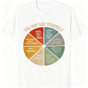 [Local Stock] VCC  Vintage Graphic Design You May Ask Yourself T Shirt Music Nostalgic 80s 90s Crew Neck Short Sleeve Man Women T-shirt