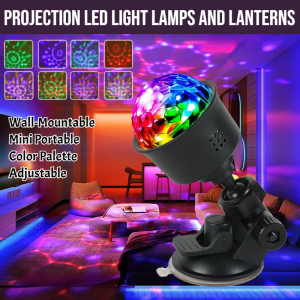 Projection Led Light Lamps And Lanterns Compact And Portable Colorful USB Power Supply USB Colorful Rotating Crystal Magic Ball Lamp