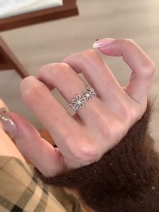 Cincin Bunga🌸 Lace Flower Crystal Ring Elegant Fashion Jewelry Luxury Design Women Gift Accessories