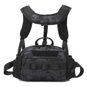 Mens Hiking Vest Backpack Fishing Tactical Chest Bag Utility Sports Molle Waist Bags Large Outdoor Hunting Fanny Pack Camping