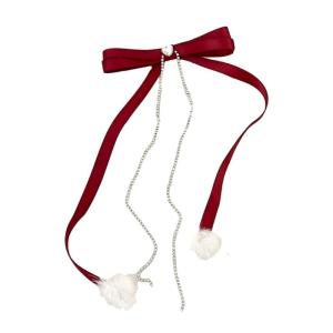 Cute Fairy Claw Clips Hairpin Y2K Pompoms Balletcore Headdress Bunches Accessories Bow Ribbon Cute Headdress