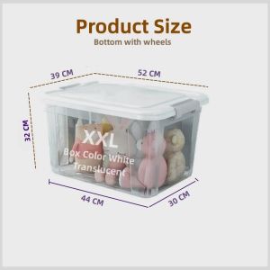 Johor Seller | Clear Transparent Storage Box Kotak Simpanan Roda Storage Box with wheels Storage Container