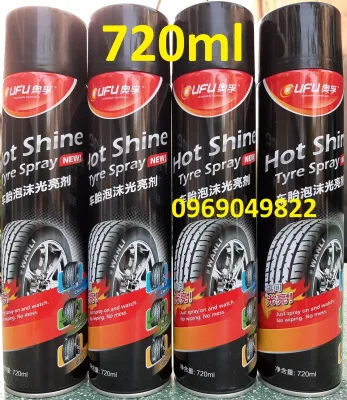 Chai Xịt Đen Bóng Lốp Xe Bảo Vệ Và Làm Sạch Vỏ Xe Lốp Xe HOT SHINE 720ml