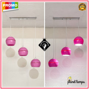 Lampu Gantung Hias Pink 3 in 1
