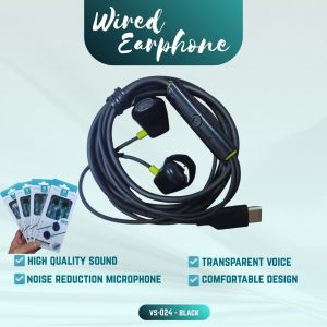 V2S VS-024 EARPHONE HIGH SOUND QUALITY WITH HIGH FREQUENCY AUDIO RANGE MICROPHONE NOISE REDUCTION & VOICE TRANSPARENCY