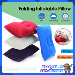 Inflatable Air Pillow Suede Fabric Home Office Small Ultralight PVC Nylon Sleeping Cushion Head Rest Support Hotel Car Plane Sleep Pillow