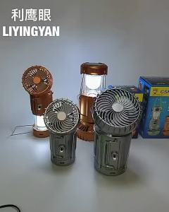 Solar Charging Fan Light Outdoor Lighting LED Camping Light  Power Emergency USB Charging Battery