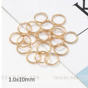 Khoen tròn kín màu vàng nhiều kích thước làm phụ kiện handmade DIY vòng kết nối dây chuyềnphụ kiện trang sức