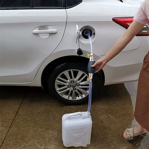 [Portable Fuel Transfer Pump] Portable Multifunctional Manual Fuel Transfer Pump | 1m Siphon Hose + Hand Crank + 2 Hose Clamps + Leak-Proof Valve - for Gasoline Diesel Water & Other Liquids
