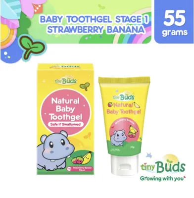 Tiny Buds Food Safe Baby Toothgel Stage 1 Strawberry Banana Flavor