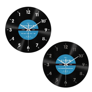Elegant Counterclockwise Wall Clock 12Inch Quiet Mechanism Vinyls Record Reverse Wall Clock for Bedroom and Living Room