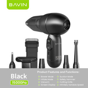BAVIN VC02 8 in 1 Mini Potable Vacuum Cleaner 15000Pa Ultra-Strong Suction Handheld for Car / Bed / Home Cleaning
