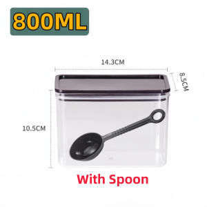 800ML & 1600ML Acrylic Airtight Food Storage Powder Container For Milk Tea Shop & Home PAZU