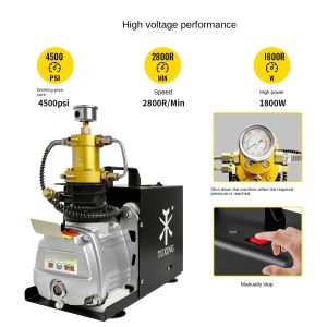Tuxing TXES031 4500psi 300bar 30MPa Dual Cylinder Adjustable High Pressure Air Compressor