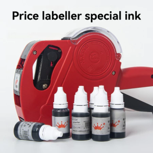 Price Tag Gun Crown Price Labeller With Labels Introductory package Single-row 8-digit English printing price tag printer Durable Ink Roll