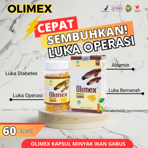 Kapsul Olimex Minyak ALBUMIN Ikan Gabus Atasi Luka Pasca Operasi Caesar Bernanah Cepat Kering
