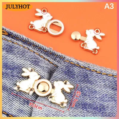 JULYHOT Quần jean eo khóa Thắt lưng Thắt chặt nút thắt lưng có thể tháo rời kim loại có thể điều chỉnh eo Clip eo trang trí nút váy quần jean Phụ kiện quần áo