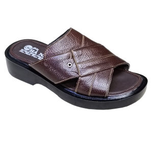 Dép Nam Quai Ngang Da Bò Thật HÀ NAM Đế Cao Dành Cho Người Thấp DN2052