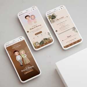 Undangan Digital Pernikahan Website Premium Tema Rustic 01 Tanpa Foto
