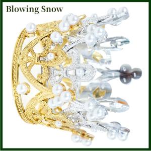 Blowing ยอดเค้กมงกุฎขนาดเล็ก1ชิ้นคริสตัลไข่มุกรัดเกล้าเครื่องประดับผมเด็ก