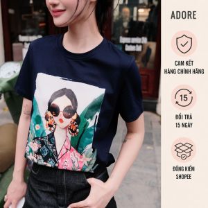 [Adore] Navy printed Miss 611ts2008 .C