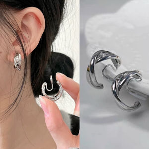 ต่างหูหนีบแบบห่วงเกลียว วัสดุเกรดดี ให้ความเรียบแต่หรู ต่างหูสำหรับคนไม่เจาะหู แป้นขดลวด