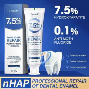 Toothpaste 7.5% Hydroxyapatite Whitens and Removes Stains Removes Tea Stains Gently Protects Gums Fresh Breath 7.5%羟基磷灰石美白去渍牙膏120g