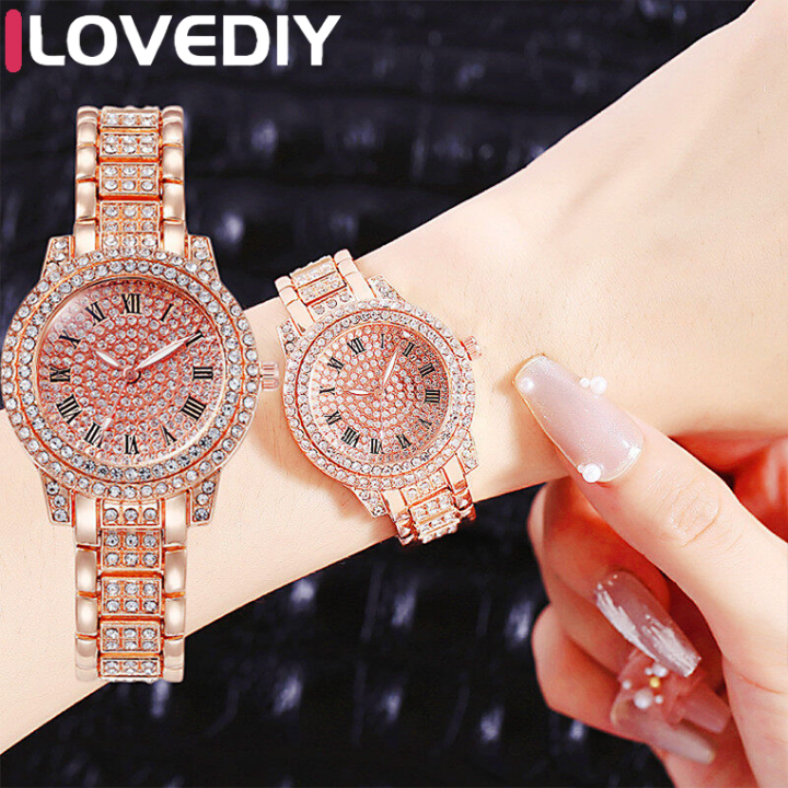 ILOVEDIY Ladies Gypsophila Quartz Watch with Crystal Rhinestones Alloy Round Dial Casual Wristwatch for Women Lazada