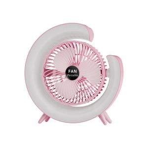 Kipas Angin Meja Type F13 USB Rotasi 180° Lampu RGB Warna Warni Kapasitas 1800 mAh