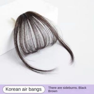 INVADER Women Air Bangs Hairpiece Synthetic For Girls Mini Fake Bangs High Quality Black Brown Hairpiece Extension